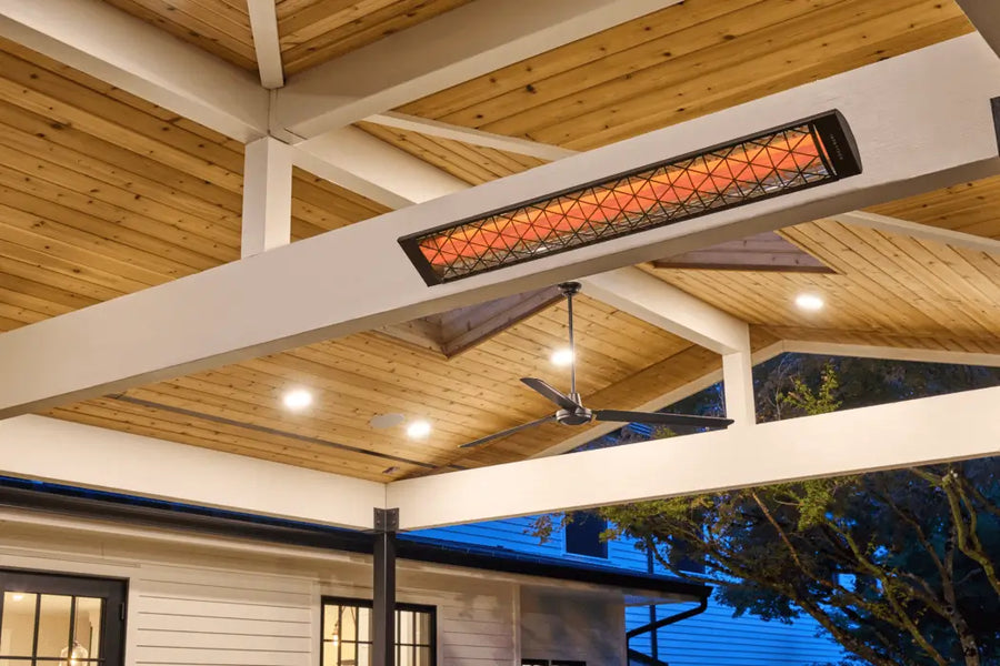 Example of the CD6024BL1 Infratech Electric Infrared Radiant Heaters Surfaced Mount with Motif Contemporary Fascia Cover - Black