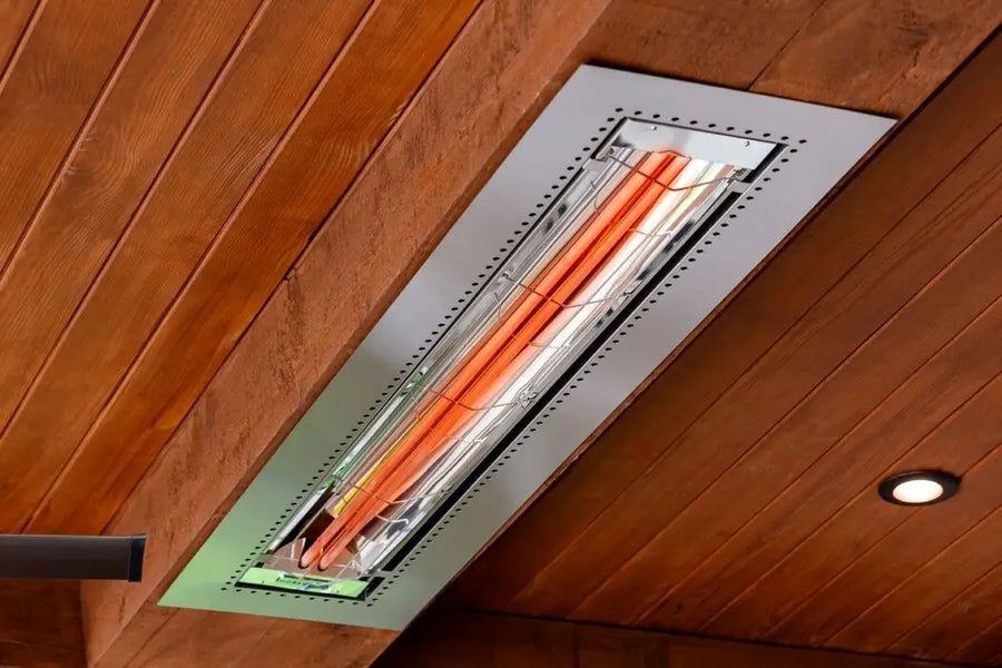 Example of the WD6024SS Infratech Electric Infrared Radiant Heaters Recessed / Flush Mounted with 18-2305SS Flush Mount Frame - SS