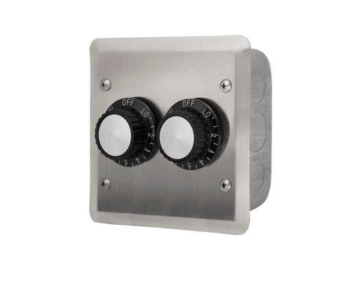 Infratech 14 4205 240V Input Regulator Dual SS Wall Plate with Gang Box - 5.5 x 5.63 x 2.25 in. - Stainless Steel Color