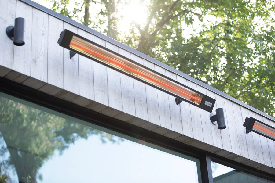Example of the SL4024BL Infratech Electric Infrared Radiant Heaters Surfaced Mount with Included Mounting Brackets