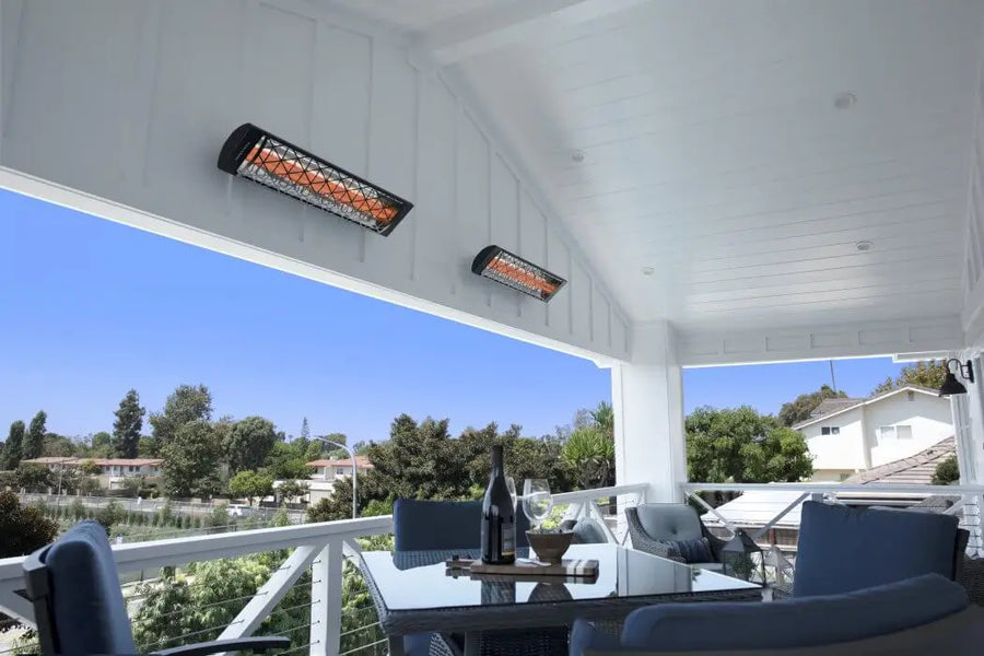 Example of the CD6024BL1 Infratech Electric Infrared Radiant Heaters Surfaced Mount with Motif Contemporary Fascia Cover - Black
