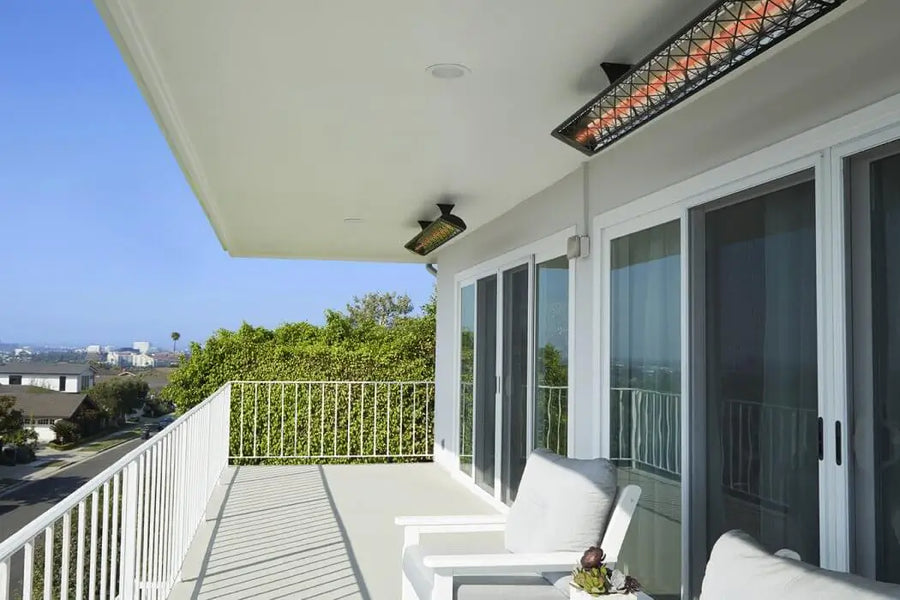 Example of the CD6024BL1 Infratech Electric Infrared Radiant Heaters Surfaced Mount with Motif Contemporary Fascia Cover - Black