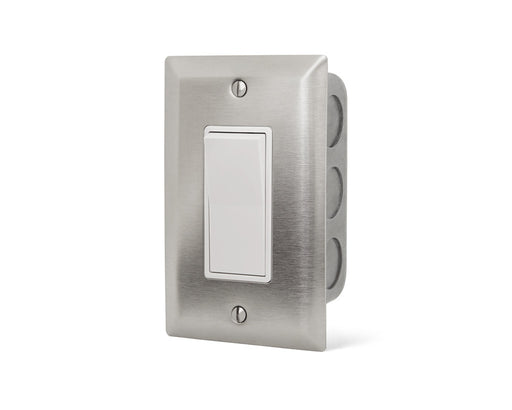 Infratech 14 4400 On Off Switch Single SS Wall Plate with Gang Box - 5.5 x 3.63 x 2.25 in. - Stainless Steel Color
