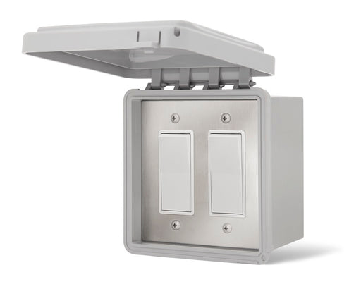 Infratech 14 4425 On Off Switch Dual Surface Mount with Weatherproof Box - 5.5 x 3.63 x 2.25 in. - Stainless Steel Color