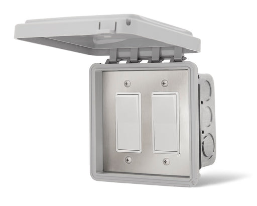 Infratech 14 4415 On Off Switch Dual Flush Mount with Weatherproof Cover - 5.5 x 3.63 x 2.25 in. - Stainless Steel Color