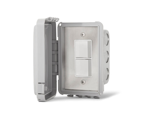 Infratech 14 4310 Duplex Stack Switch Single Flush Mount with Weatherproof Cover - 4.38 x 2.63 x 1.88 in. - Stainless Steel Color