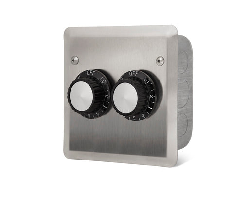 Infratech 14 4105 120V Input Regulator Dual SS Wall Plate with Gang Box - 5.5 x 3.63 x 2.25 in. - Stainless Steel Color
