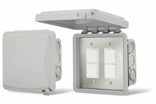 Infratech Duplex Stack Switch Dual Flush Mount with Weatherproof Cover Stainless Steel