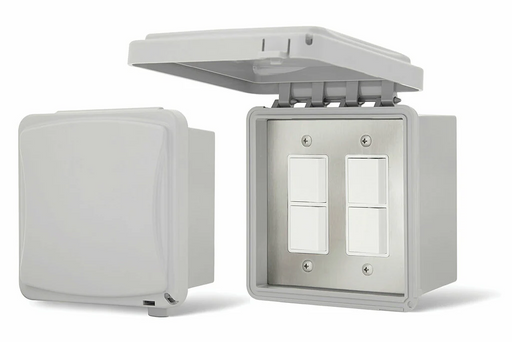 Infratech Duplex Stack Switch Dual Surface Mount with Weatherproof Cover Stainless Steel
