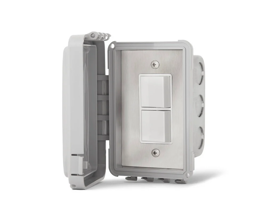 Infratech Duplex Stack Switch Single Flush Mount with Weatherproof Cover Stainless Steel