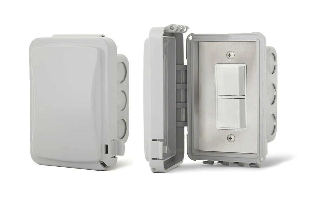 Infratech Duplex Stack Switch Single Flush Mount with Weatherproof Cover Stainless Steel