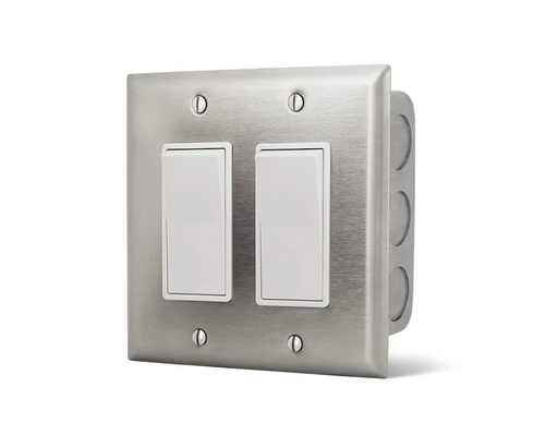 Infratech On Off Switch Dual Stainless Steel Wall Plate with Gang Box