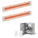 Infratech Combo Package - (1) 2-Relay 2-Zone Universal Control Panel with (2) CD Series Dual Element CD5224AL 5200W 240V Infrared Electric Patio Heaters in Almond Color