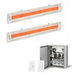 Infratech Combo Package - (1) 2-Relay 2-Zone Universal Control Panel with (2) CD Series Dual Element CD5224BE 5200W 240V Infrared Electric Patio Heaters in Beige Color