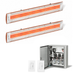 Infratech Combo Package - (1) 2-Relay 2-Zone Universal Control Panel with (2) CD Series Dual Element CD5224CP 5200W 240V Infrared Electric Patio Heaters in Copper Color