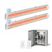 Infratech Combo Package - (1) 2-Relay 2-Zone Universal Control Panel with (2) CD Series Dual Element with Craftsman Motif CD5224MG2 5200W 240V Infrared Electric Patio Heaters in Marine Grade