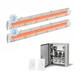 Infratech Combo Package - (1) 2-Relay 2-Zone Universal Control Panel with (2) CD Series Dual Element with Traditional Motif CD5224MG4 5200W 240V Infrared Electric Patio Heaters in Marine Grade