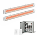 Infratech Combo Package - (1) 2-Relay 2-Zone Universal Control Panel with (2) CD Series Dual Element with Craftsman Motif CD5224SS2 5200W 240V Infrared Electric Patio Heaters in Stainless Steel Color