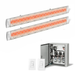 Infratech Combo Package - (1) 2-Relay 2-Zone Universal Control Panel with (2) CD Series Dual Element with Mediterranean Motif CD5224SS3 5200W 240V Infrared Electric Patio Heaters in Stainless Steel Color