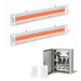 Infratech Combo Package - (1) 2-Relay 2-Zone Universal Control Panel with (2) CD Series Dual Element CD5224WH 5200W 240V Infrared Electric Patio Heaters in White Color