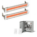Infratech Combo Package - (1) 2-Relay 2-Zone Universal Control Panel with (2) WD Series Dual Element WD5224BR 5200W 240V Infrared Electric Patio Heaters in Bronze Color