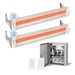 Infratech Combo Package - (1) 2-Relay 2-Zone Universal Control Panel with (2) WD Series Dual Element WD5224MG 5200W 240V Infrared Electric Patio Heaters in Marine Grade