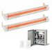 Infratech Combo Package - (1) 2-Relay 2-Zone Universal Control Panel with (2) WD Series Dual Element WD6024BI 6000W 240V Infrared Electric Patio Heaters in Biscuit Color