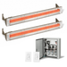 Infratech Combo Package - (1) 2-Relay 2-Zone Universal Control Panel with (2) WD Series Dual Element WD6024BR 6000W 240V Infrared Electric Patio Heaters in Bronze Color