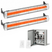 Infratech Combo Package - (1) 2-Relay 2-Zone Universal Control Panel with (2) WD Series Dual Element WD6024GR 6000W 240V Infrared Electric Patio Heaters in Gray Color