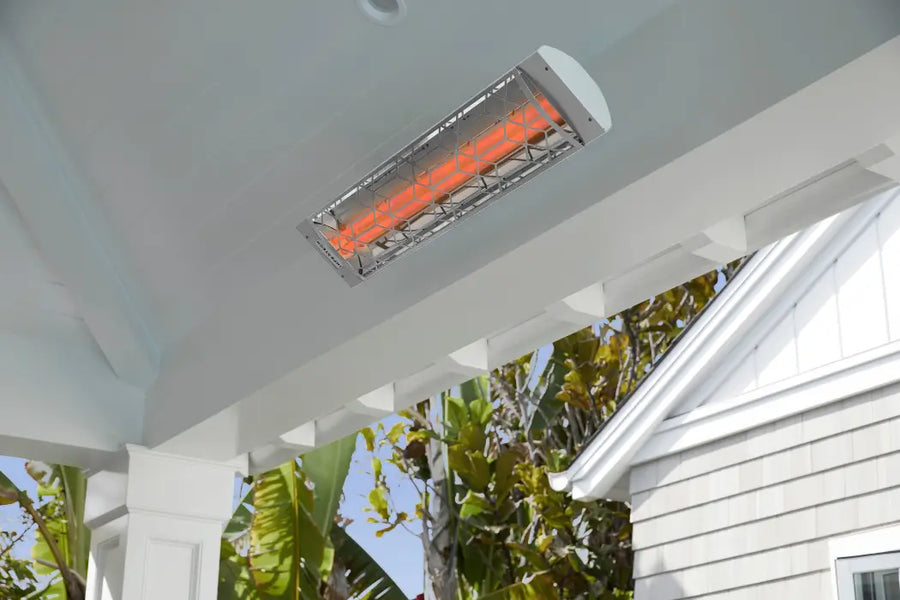 Example of the CD6024WH Infratech Electric Infrared Radiant Heaters Surfaced Mount with Motif Contemporary Fascia Cover - SS