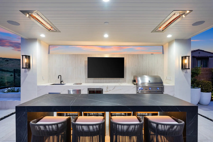 Example of the WD6024SS Infratech Electric Infrared Radiant Heaters Recessed / Flush Mounted with 18-2305SS Flush Mount Frame - SS