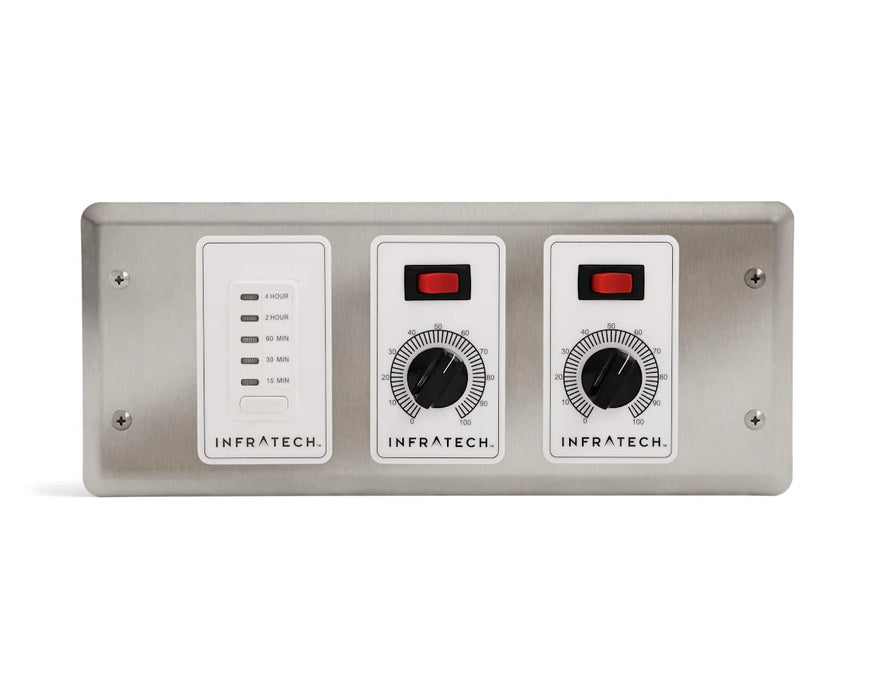 Infratech 30 4046 Solid State Control - 2 Zone Analog Control with Digital Timer - 4.5 x 12.25 x 2.5 in. - Gray Steel Color